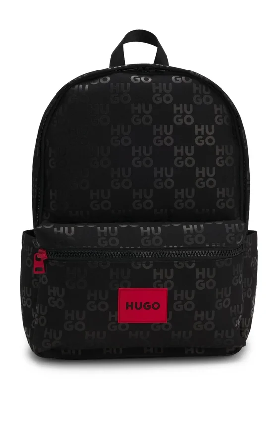 Kinder-Rucksack mit Logo-Plakette und Monogrammen Kinder-Rucksack mit Logo-Plakette und Monogrammen