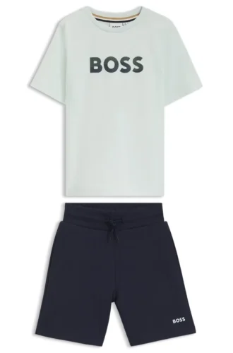 Kinder-Set aus T-Shirt und Shorts mit Logo-Details
