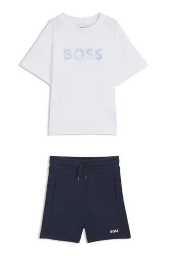 Kinder-Set aus T-Shirt und Shorts mit Logo-Prints