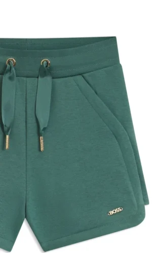 Kinder-Shorts aus Baumwollmischung mit Logo-Plakette
