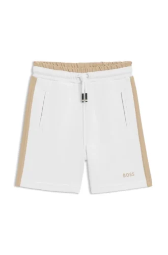 Kinder-Shorts mit Logo-Print und Einsätzen an den Seitennähten
