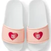 Kinder-Slides aus Kunstleder mit herzförmigem Logo-Print