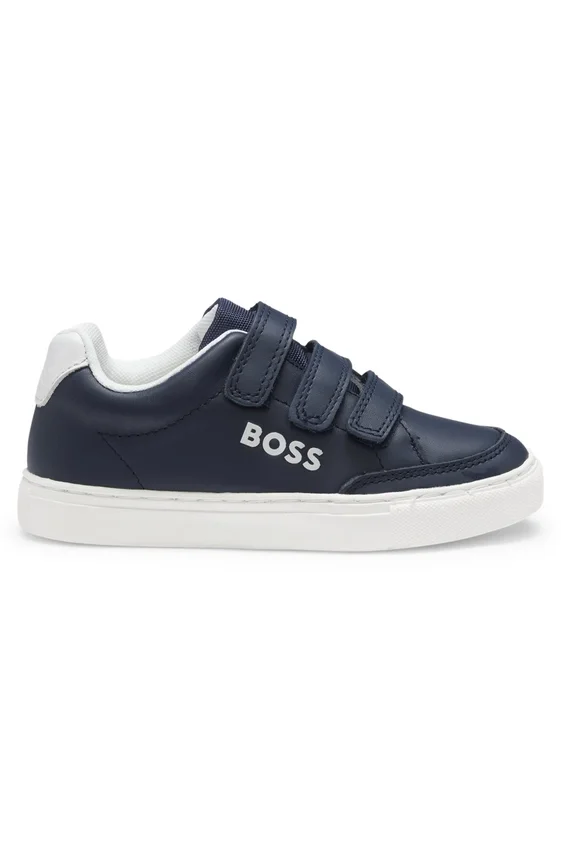 Kinder-Sneaker aus Leder mit Logo-Prints Kinder-Sneaker aus Leder mit Logo-Prints