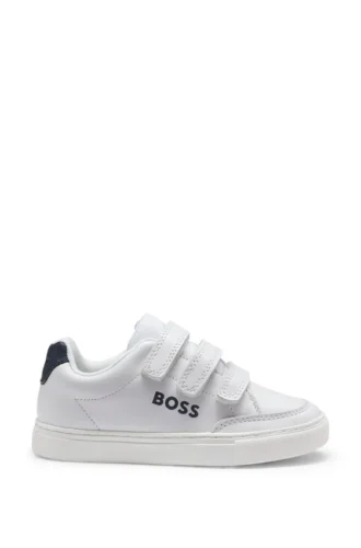 Kinder-Sneaker aus Leder mit Logo-Prints