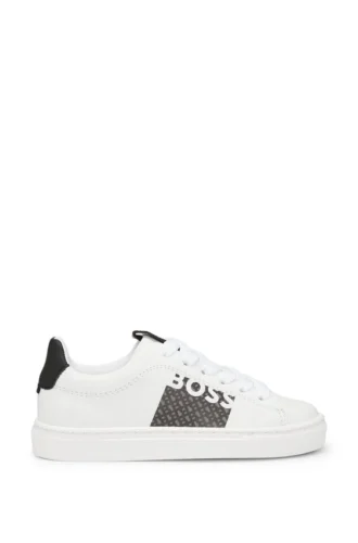 Kinder-Sneaker aus Leder mit Logos und Monogrammen