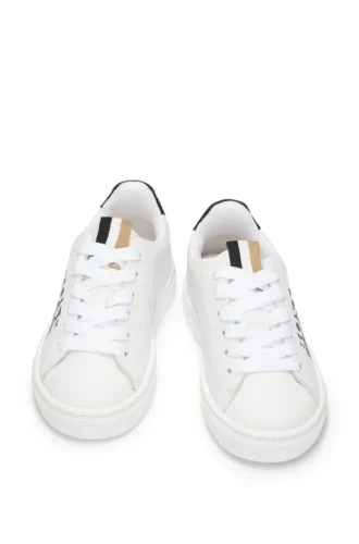 Kinder-Sneaker aus Leder mit Logos und Monogrammen