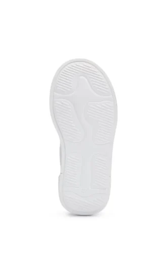Kinder-Sneaker aus Leder mit perforiertem Logo