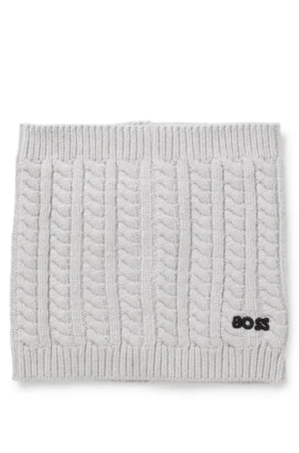 Kinder-Snood mit gesticktem Logo und Zopfmuster