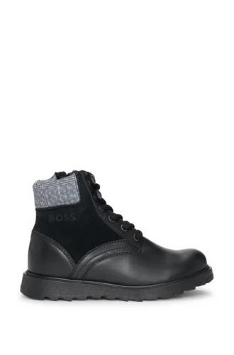 Kinder-Stiefel aus Leder mit Futter aus Kunstlammfell