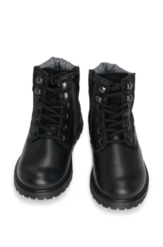 Kinder-Stiefel aus Leder mit Futter aus Kunstlammfell