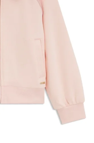 Kinder-Strickjacke aus Stretch-Piqué mit Logo-Plakette