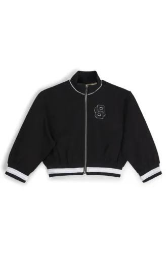Kinder-Strickjacke mit Reißverschluss und Double-B-Monogramm