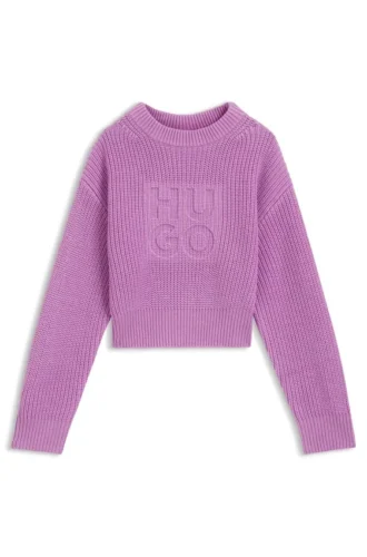 Kinder-Strickpullover mit gestapeltem Logo