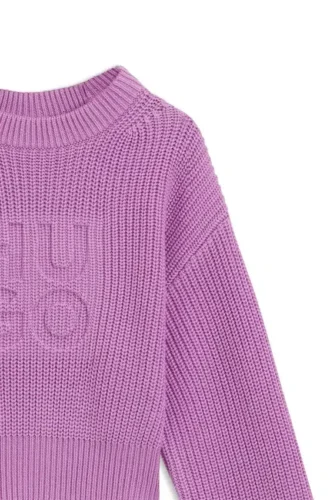 Kinder-Strickpullover mit gestapeltem Logo