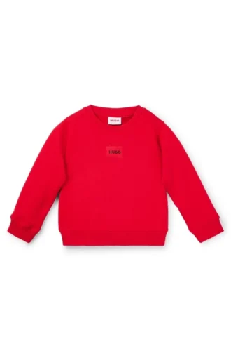 Kinder-Sweatshirt aus Baumwollmischung mit rotem Logo-Label