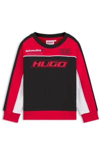 Kinder-Sweatshirt mit charakteristischen Details aus einer Baumwollmischung
