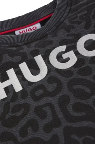 Kinder-Sweatshirt mit Leopardenmuster und Reißverschluss hinten
