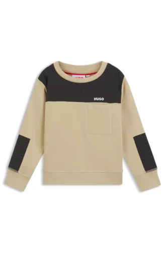 Kinder-Sweatshirt mit Ripstop-Besatz aus Baumwollmischung