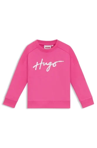 Kinder-Sweatshirt mit schillerndem Logo aus Baumwollmischung