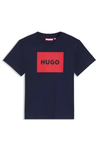 Kinder-T-Shirt aus Baumwolle in Regular-Fit mit rotem Logo