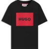 Kinder-T-Shirt aus Baumwolle in Regular-Fit mit rotem Logo Kinder-T-Shirt aus Baumwolle in Regular-Fit mit rotem Logo