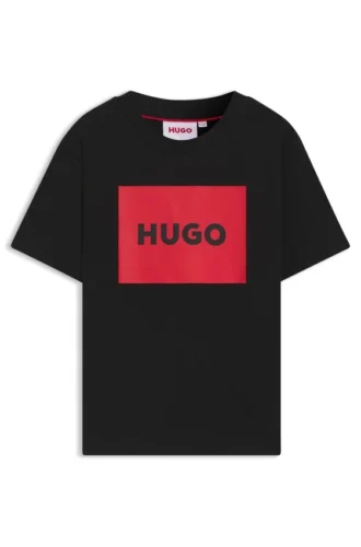 Kinder-T-Shirt aus Baumwolle in Regular-Fit mit rotem Logo