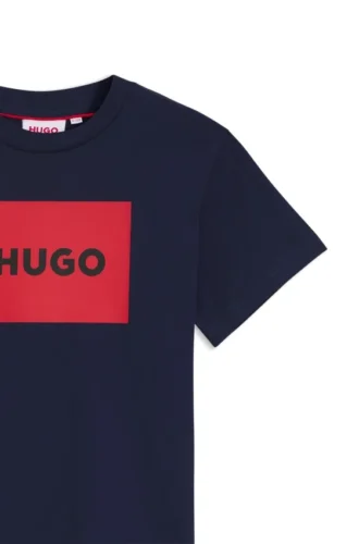 Kinder-T-Shirt aus Baumwolle in Regular-Fit mit rotem Logo