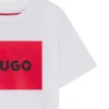 Kinder-T-Shirt aus Baumwolle in Regular-Fit mit rotem Logo Kinder-T-Shirt aus Baumwolle in Regular-Fit mit rotem Logo