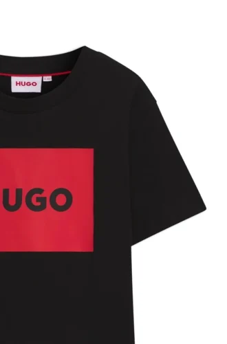 Kinder-T-Shirt aus Baumwolle in Regular-Fit mit rotem Logo
