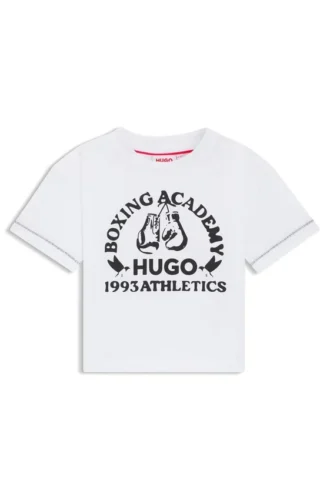 Kinder-T-Shirt aus Baumwolle mit Box-Motiv