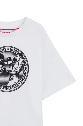 Kinder-T-Shirt aus Baumwolle mit Box-Motiv