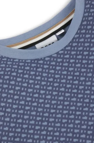 Kinder-T-Shirt aus Baumwolle mit durchgehendem Monogramm-Print
