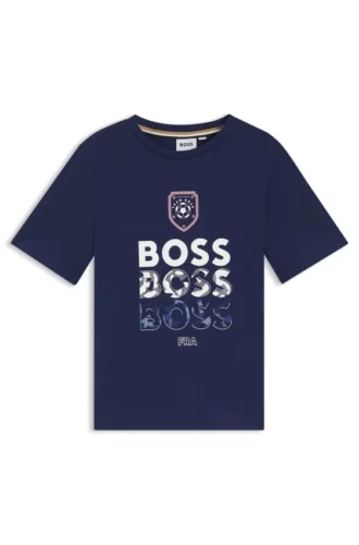 Kinder-T-Shirt aus Baumwolle mit Fußballmotiv