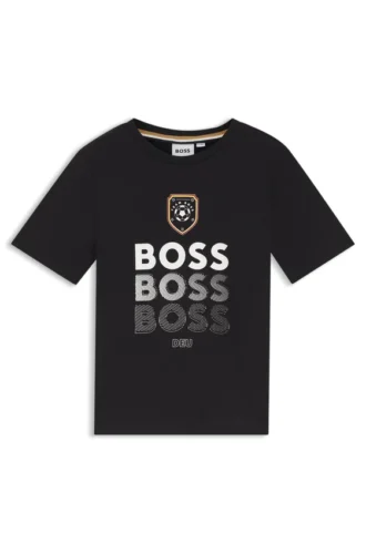 Kinder-T-Shirt aus Baumwolle mit Fußballmotiv