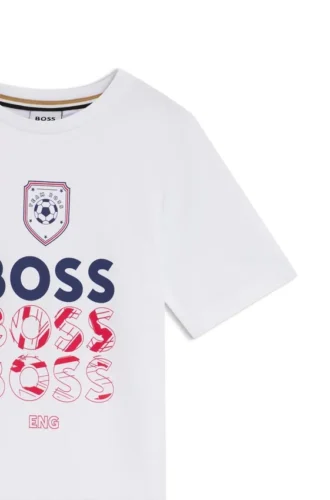 Kinder-T-Shirt aus Baumwolle mit Fußballmotiv