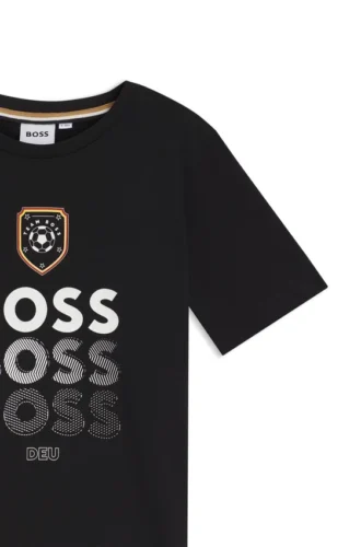 Kinder-T-Shirt aus Baumwolle mit Fußballmotiv