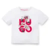 Kinder-T-Shirt aus Baumwolle mit gestapeltem Blumenlogo-Print