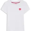 Kinder-T-Shirt aus Baumwolle mit herzförmigem Sticklogo Kinder-T-Shirt aus Baumwolle mit herzförmigem Sticklogo