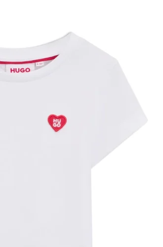 Kinder-T-Shirt aus Baumwolle mit herzförmigem Sticklogo