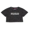 Kinder-T-Shirt aus Baumwolle mit Leopardenmuster und glänzendem Logo Kinder-T-Shirt aus Baumwolle mit Leopardenmuster und glänzendem Logo