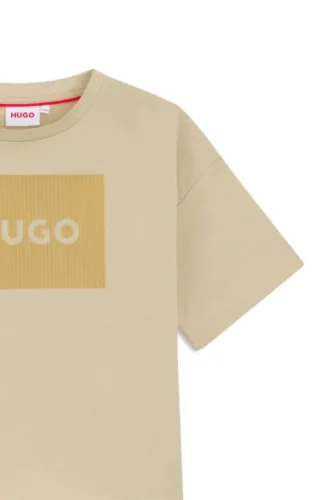Kinder-T-Shirt aus Baumwolle mit Logo in Samtoptik