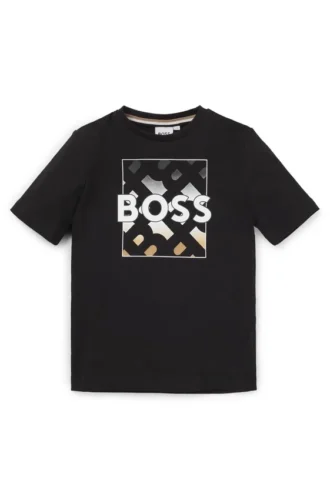 Kinder-T-Shirt aus Baumwolle mit Monogrammen und Logo-Print