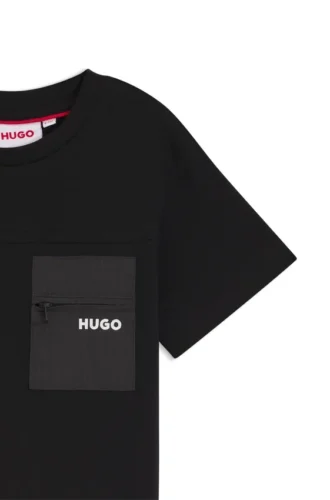 Kinder-T-Shirt aus Baumwolle mit Ripstop-Tasche