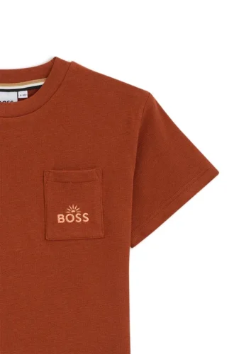 Kinder-T-Shirt aus Baumwolle mit Stickmotiv