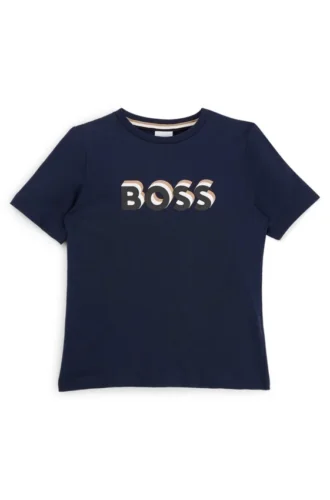 Kinder-T-Shirt aus Baumwolljersey mit geprägtem Logo-Print