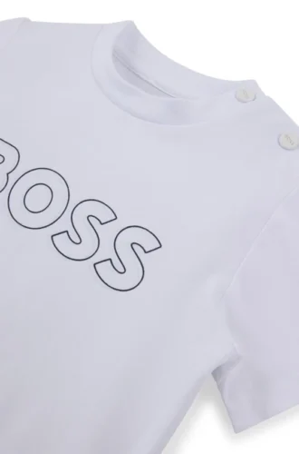 Kinder-T-Shirt aus Baumwolljersey mit geprägtem Logo-Print