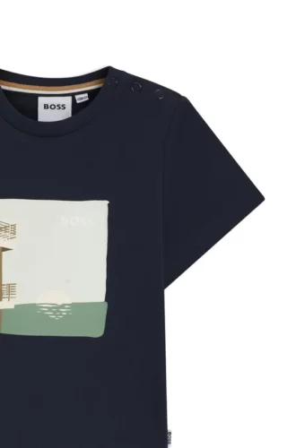 Kinder-T-Shirt aus Baumwolljersey mit Logo-Grafik
