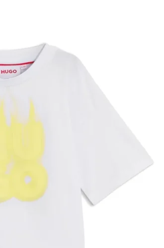 Kinder-T-Shirt mit Flammen-Logo aus Baumwolle
