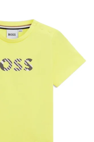 Kinder-T-Shirt mit geprägtem Logo aus Baumwolljersey