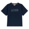 Kinder-T-Shirt mit gesticktem Logo aus Stretch-Baumwolle Kinder-T-Shirt mit gesticktem Logo aus Stretch-Baumwolle